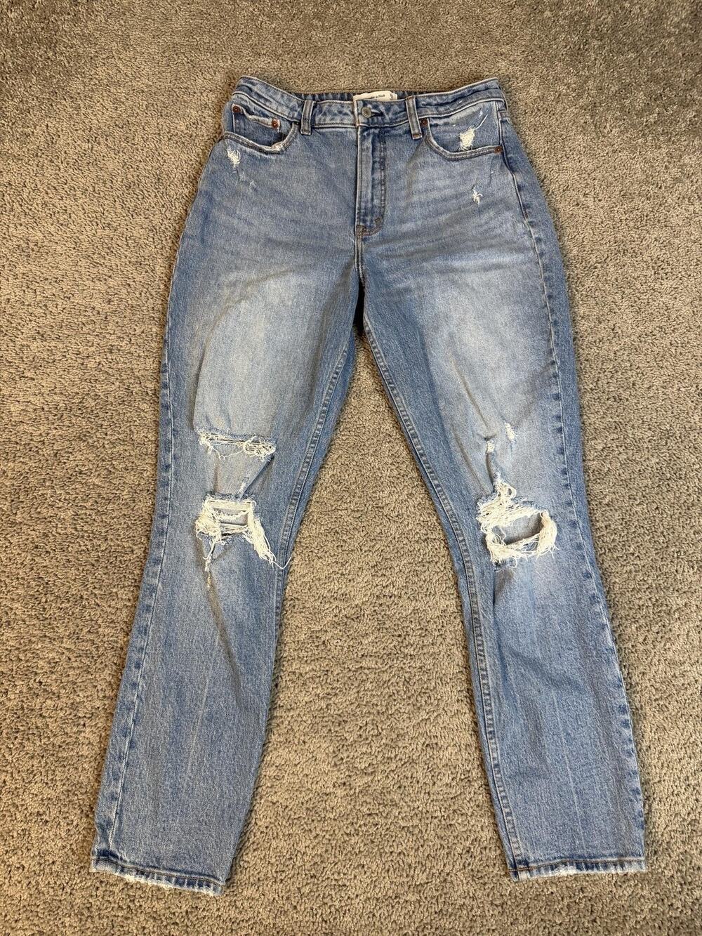 Abercrombie & Fitch Jeans Womens 8 Tall Blue Curvy High Rise 29 Waist 29 Inseam